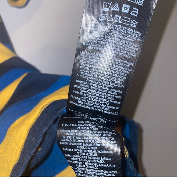 GUESS Originals Blue Yellow Striped T-Shirt Short Sleeve size small - Picture 4 of 9